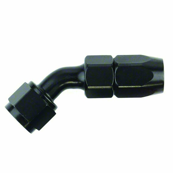 Speedfx HOSE ENDS Full Swivel; -8AN; 45 Degree; Anodized; Black; Aluminum; Single 510845BK